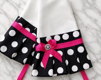 Handgemachte wiederverwendbare Geschirrhandschuhe, Polka Dot, verziert, Latexfrei