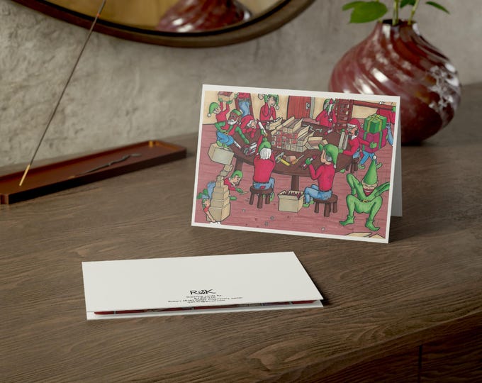 Differing Views: Holiday Christmas Greeting Card, 5x7in Horizontal