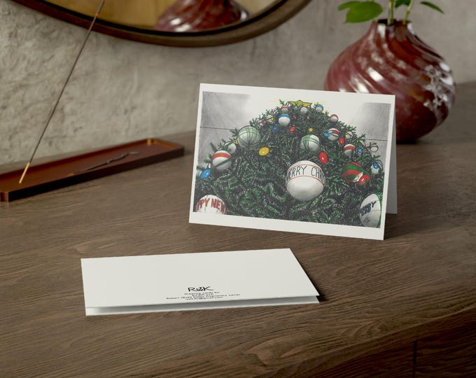 Baby's View of the Christmas Tree : Holiday Christmas Greeting Card, 5x7in Horizontal