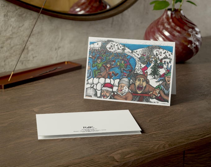 A Winter Happening: Holiday Christmas Greeting Card, 5x7in Horizontal