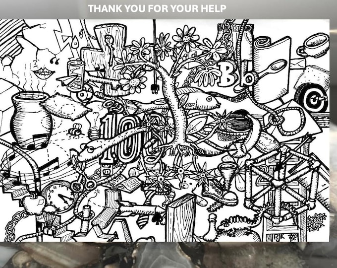 Thank You for Getting me Thru that CHAOS! : 10pcs 5x7in Horizontal Holiday Valentines Greeting Card