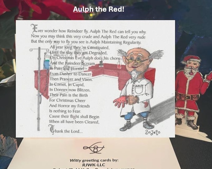 Aulph the Red! : 10pcs 5x7in Horizontal Holiday Christmas Greeting Card