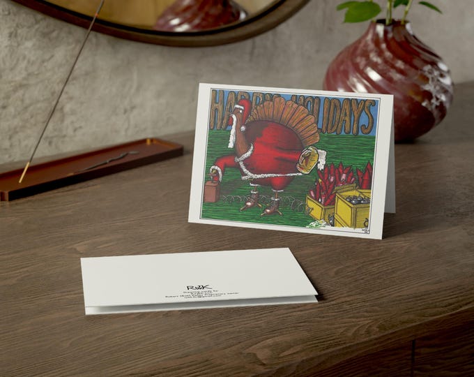 Happy Holidays: Holiday Thanksgiving Christmas New Year's Greeting Card, 5x7in Horizontal