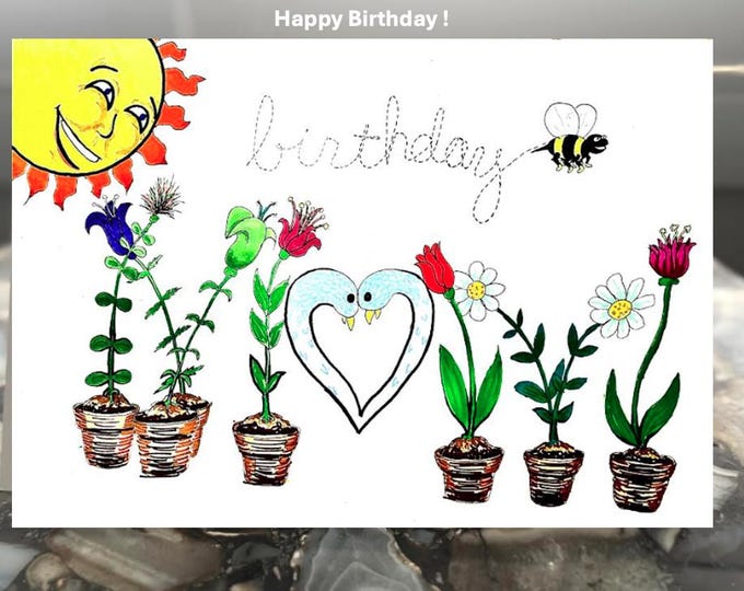 Happy Birthday! : 10pcs 5x7in Horizontal Holiday Christmas Greeting Card