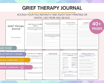 Diario de terapia de duelo / Cuaderno de ejercicios para sanar tras una pérdida / Diario de apoyo para el duelo y el duelo, PDF de sanación para la salud mental
