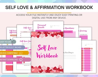 Self Love Workbook for Women | Healing Journal & Mental Health Workbook | Confidence Building, Self Care Guide, Inner Healing PDF