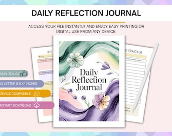 Daily Reflection Journal | Guided Self Reflection & Mindfulness Journal | Personal Growth, Mental Health, Daily Journal PDF