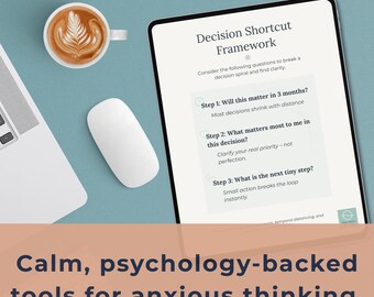 Arrêtez de trop réfléchir | Cahier d'exercices imprimable pour l'anxiété et l'inquiétude