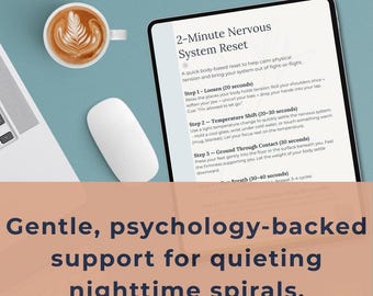 Night Overthinking & Sleep Anxiety Reset | Printable Calm Bedtime Routine Worksheets