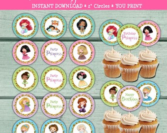 Princess Birthday Party. Princess Cupcake Toppers. Little Princess. Princess Baby Shower. Princess Party Circles. Dessert toppers