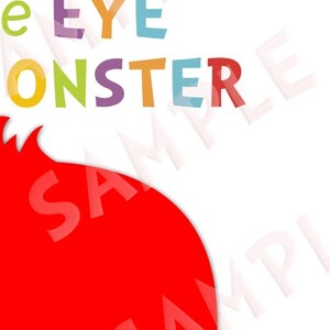 Little Monster Birthday Party Game Pin the Eye on the Monster Instant Download zdjęcie 4