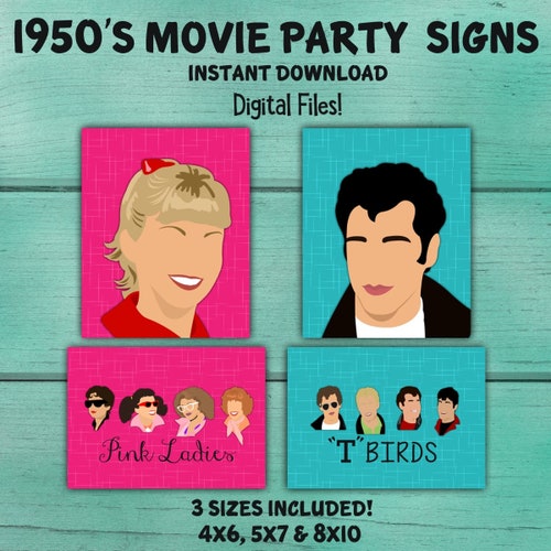 50's Party Signs 50's Table Decorations 50's - Etsy