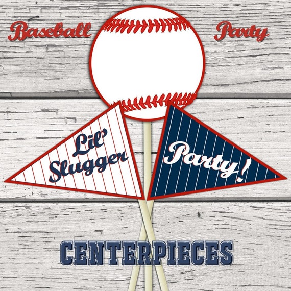 Baseball Party Centerpiece Baseball Birthday Party Baseball Etsy