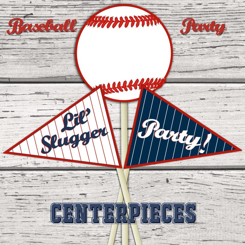 Baseball Party Centerpiece Baseball Birthday Party Baseball Etsy