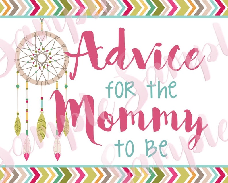 Boho Advice for Mommy to Be Cards and Sign. Printable Boho | Etsy