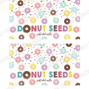 Donut Seed Bag Topper. Donut Seeds. Donut Seed Treat Topper. Donut Party Favor. Donut Grow Up. Donut Birthday favor. Baby Shower Favor. DIY image 2