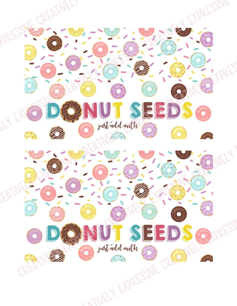 Donut Seed Bag Topper. Donut Seeds. Donut Seed Treat Topper. Donut Party Favor. Donut Grow Up. Donut Birthday favor. Baby Shower Favor. DIY image 2