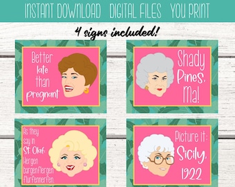 Golden Girls Party. Golden Girls Inspired Party. Golden Girls Party Signs. Golden Girls Quote signs. Table Signs. Wall Decor. Party Decor