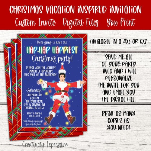 Christmas Vacation Inspired Invitation. Christmas Vacation - Etsy