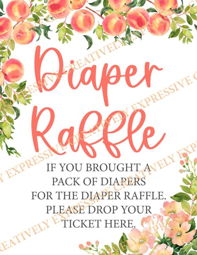 Peach Baby Shower. Peach Baby Shower Signs. Peach Table Signs. Etsy