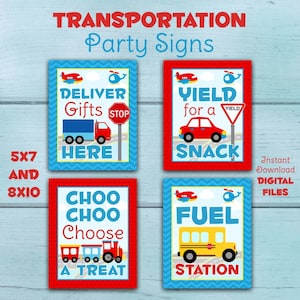 Transportation Party Signs. Transportation Baby Shower signs. Transportation Party Decorations. Table Signs. Fuel Station. Gift Sign