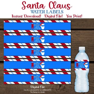 The Santa Clause Inspired Christmas Party Water Bottle Labels. Santa Clause. Christmas Party. Holiday Party. Drink Labels. Water Labels