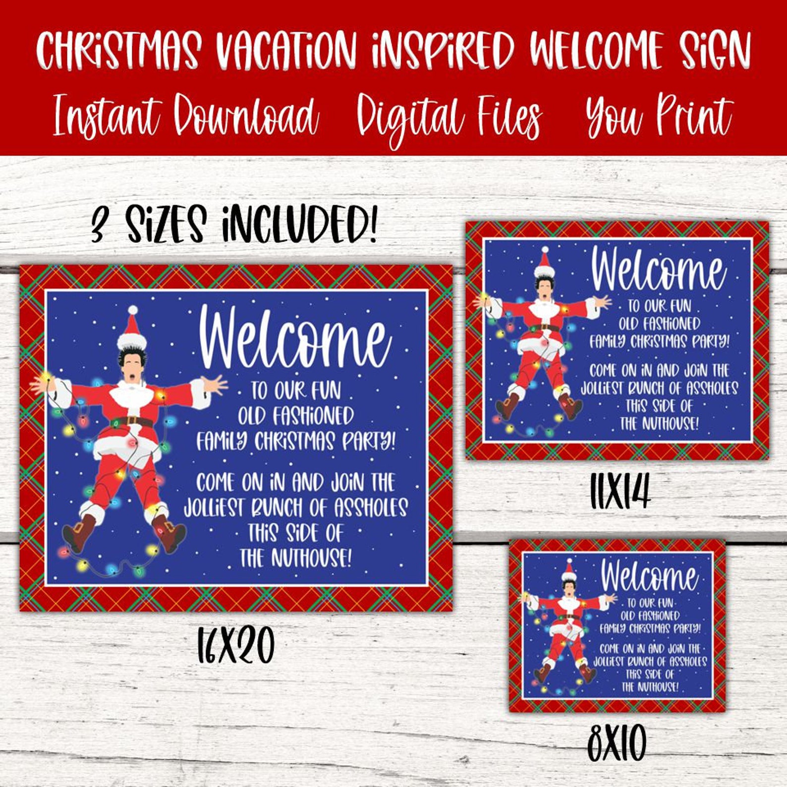 Christmas Vacation Party Sign. Christmas Vacation Etsy
