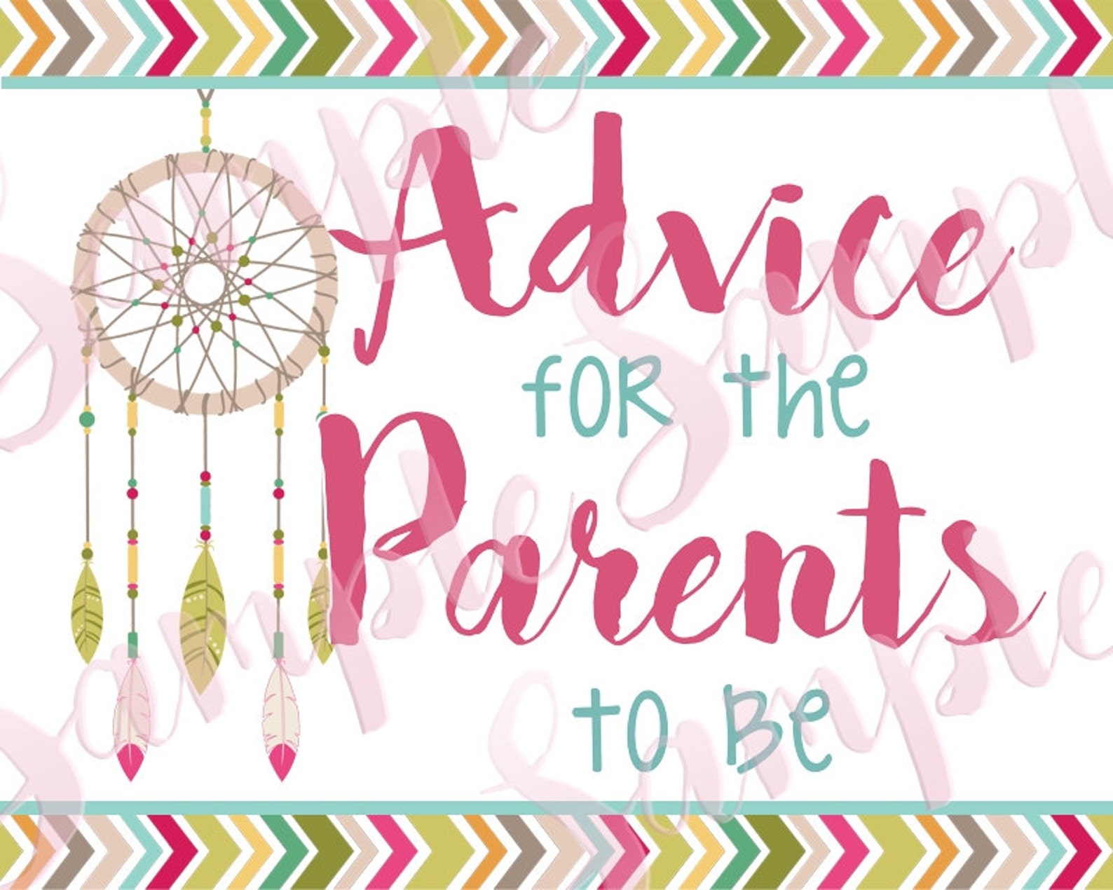 Boho Advice for Mommy to Be Cards and Sign. Printable Boho | Etsy