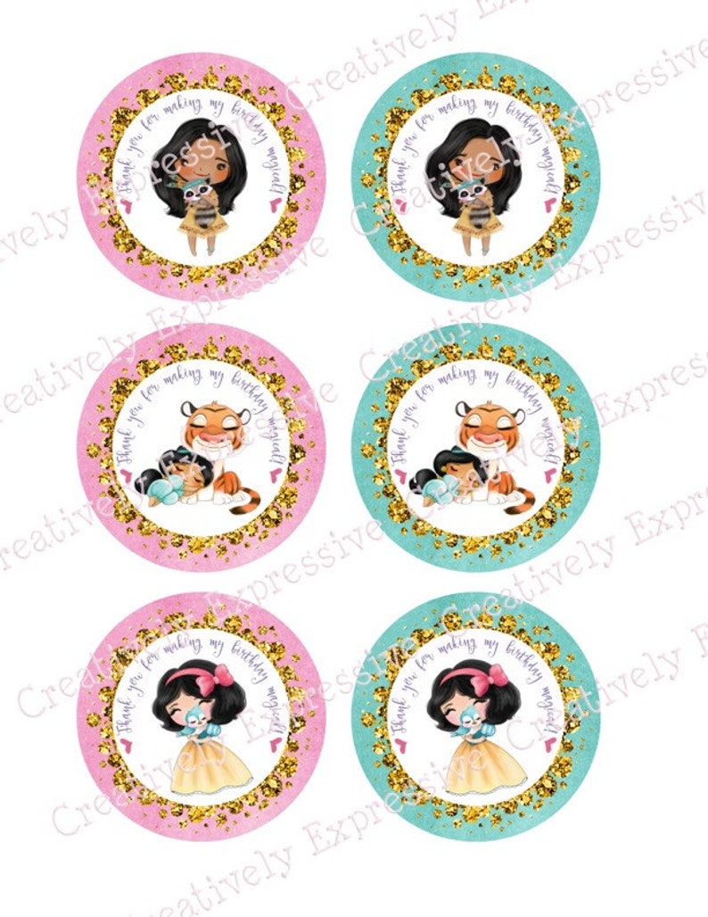 Princess Birthday Party. Princess Baby Shower. Little Princess. Favor Tags. Thank you tags. Treat tags. Treat bags. Party Favor Tags image 4