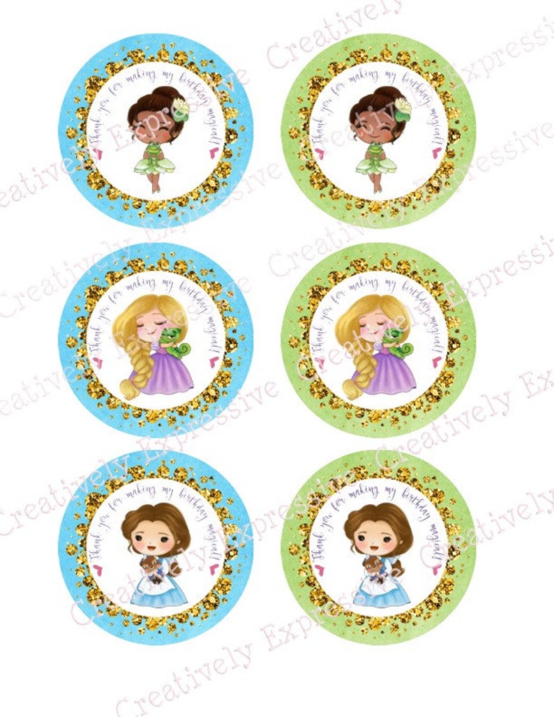 Princess Birthday Party. Princess Baby Shower. Little Princess. Favor Tags. Thank you tags. Treat tags. Treat bags. Party Favor Tags image 3