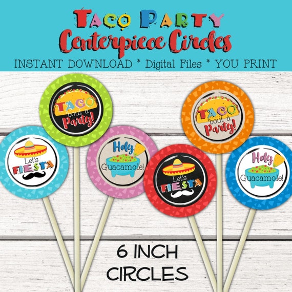 Taco Party Centerpiece Circles Fiesta Party Decorations Cinco De