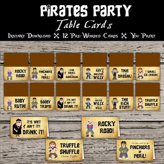 table cards for party