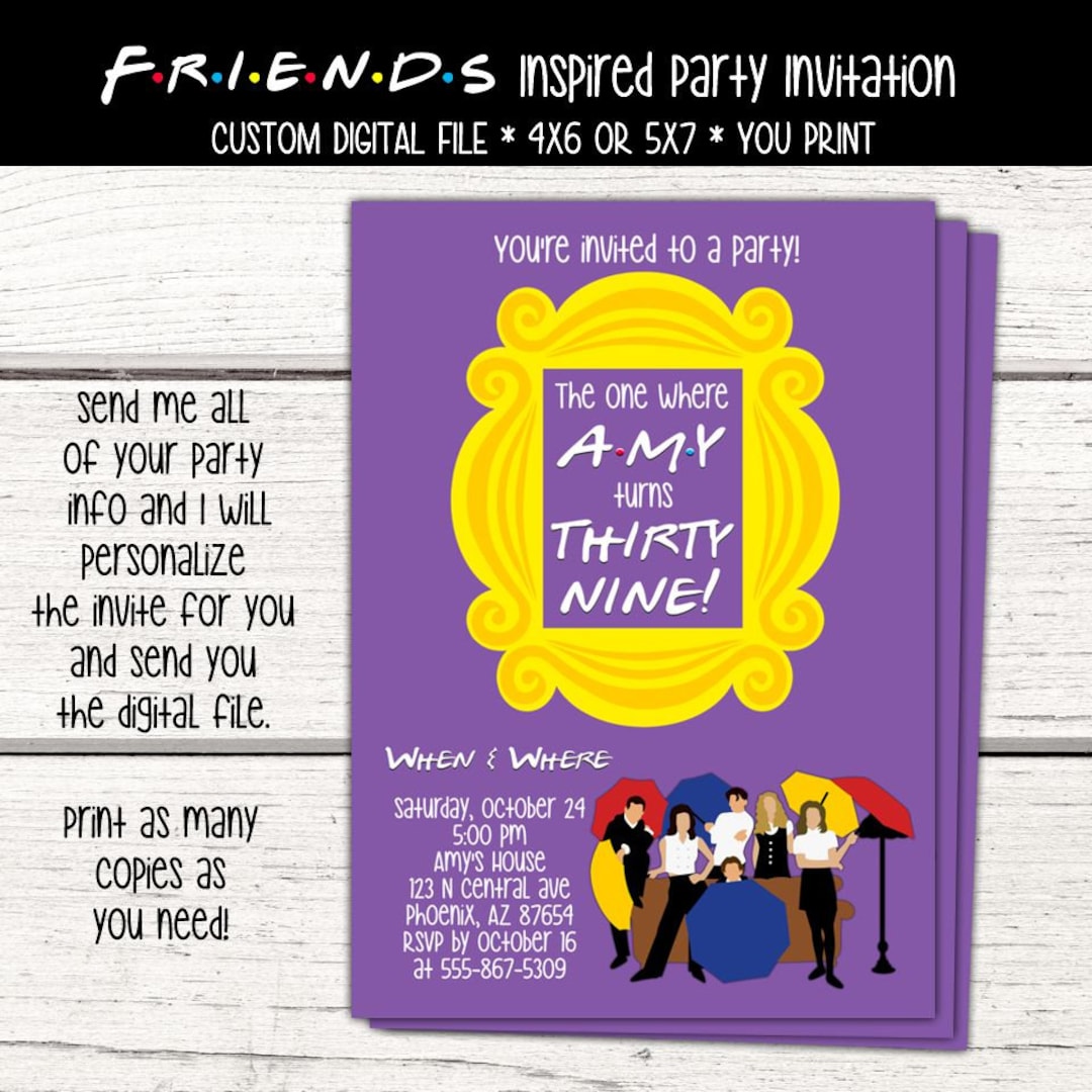 Friends Inspired Birthday Party Invitation, Friends Party Invite, Friends Bridal Shower Invite