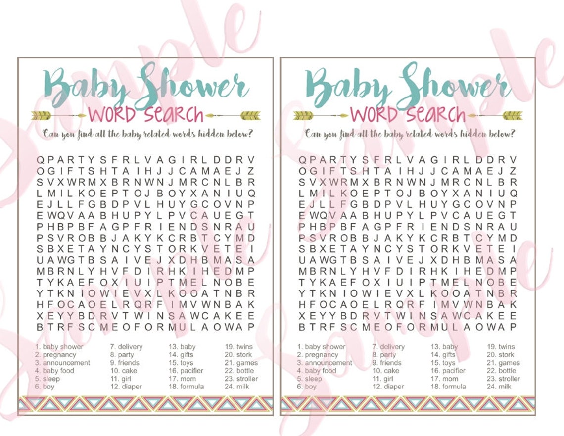Boho Baby Shower Games Package. 8 Printable Baby Shower Games. - Etsy