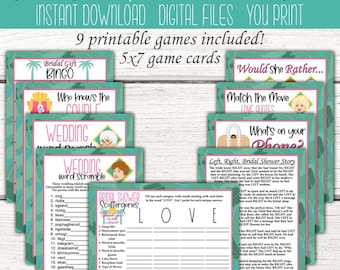 Golden Girls Inspired Bridal Shower. Bridal Shower Games Package. 9 Printable Bridal Shower Games. Shower. BINGO. Scattergories. Word Search