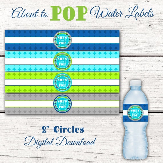 Ready To Pop Water Bottle Label  Baby Shower Water Bottle Stickers