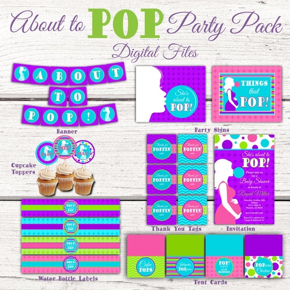Ready to Pop Baby Shower Banner Personalized Party Backdrop