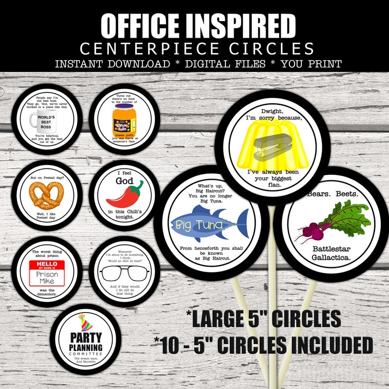 The Office INSPIRED Centerpiece Circles. Office Party Circles. Etsy