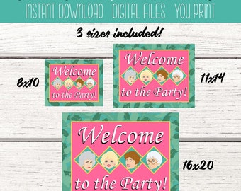 Golden Girls Welcome Party Sign, Golden Girls Inspired Party, Golden Girls Birthday, Party Sign, Bridal Shower Welcome Sign, Table decor