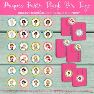 Princess Birthday Party. Princess Baby Shower. Little Princess. Favor Tags. Thank you tags. Treat tags. Treat bags. Party Favor Tags image 1