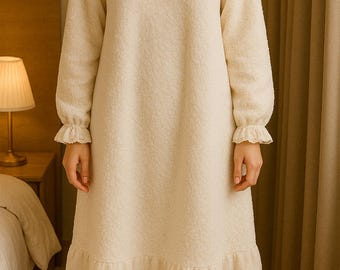 winter sleep dress Night Dress Beautiful Nightgowns And Robes Robe Merino Nightgown Pink Wool Night Suit Winter Night Night