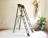 vintage ladder,wood ladder,step ladder,wooden ladder,antique ladder,farmhouse antiques,rustic home decor,primitive antiques