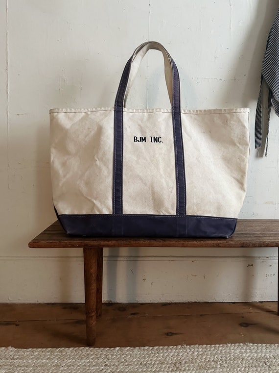 Vintage Boat and Tote Canvas Bag LL Bean Extra Large 1990 - Etsy