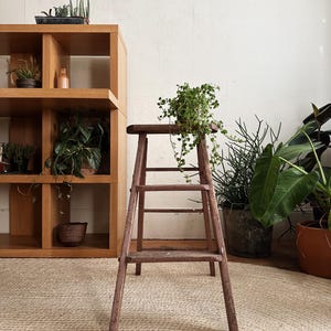 Vintage Step Stool Wooden Plant Stand Rustic Primitive Farmhouse Decor ...