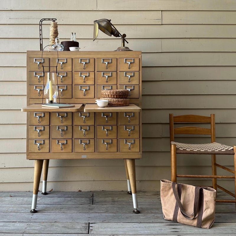 Card Catalog Table Etsy