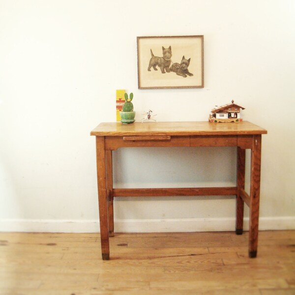 circa 1940 vintage industrial school desk child's