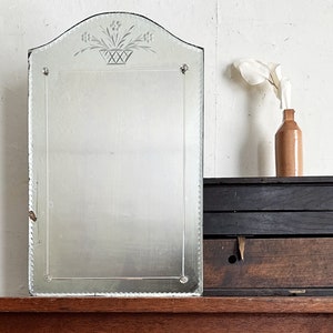 vintage wall mirror art deco hanging accent mirror farmhouse antiques