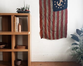 antique American flag yacht ensign 13 star rustic modern farmhouse antiques