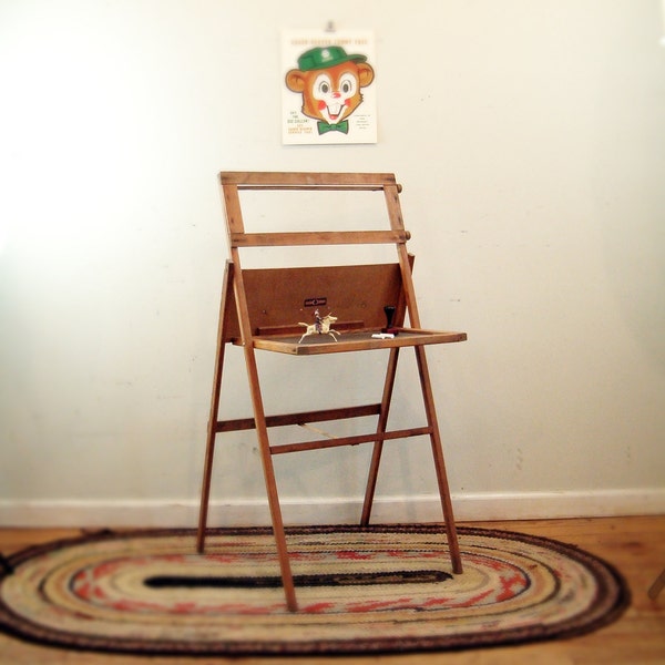 reserved circa 1940 antique chalkboard slate child's easel