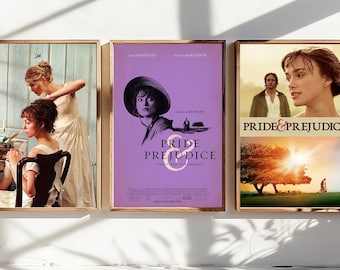 Póster clásico de la película Orgullo y Prejuicio, coleccionable para aficionados al cine, póster vintage, decoración del hogar, arte mural, póster de regalo.